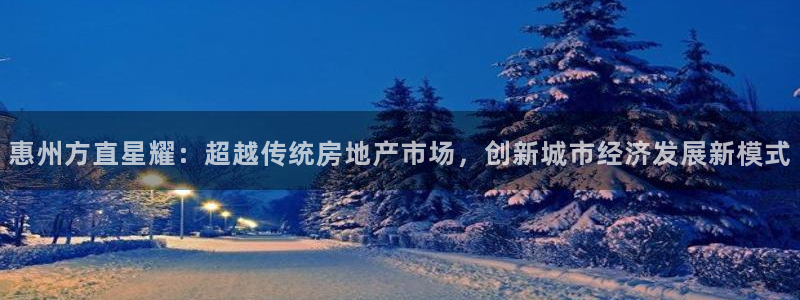 德国杏宇集团：惠州方直星耀：超越传统房地产市场，创新城市经济发展新模式